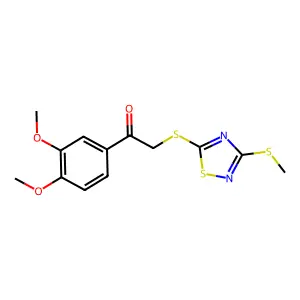 1-(3,4-dimethoxyphenyl)-2-[(3-methylsulfanyl-1,2,4-thiadiazol-5-yl)sulfanyl]ethanone structure