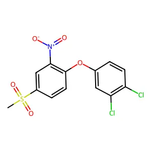 1,2-dichloro-4-(4-methylsulfonyl-2-nitrophenoxy)benzene structure