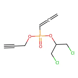 1,3-dichloro-2-[propa-1,2-dienyl(prop-2-ynoxy)phosphoryl]oxypropane structure