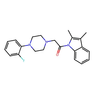 1-(2,3-dimethylindolyl)-2-[4-(2-fluorophenyl)piperazinyl]ethan-1-one structure