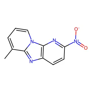 10-methyl-4-nitro-1,3,8-triazatricyclo[7.4.0.02,7]trideca-2(7),3,5,8,10,12-hexaene structure