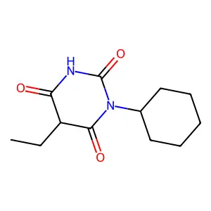 1-Cyclohexyl-5-ethylbarbituric acid structure