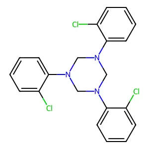 1,3,5-tris(2-chlorophenyl)-1,3,5-triazinane structure