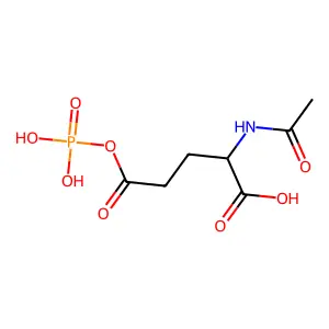 N-(1-Hydroxyethylidene)-5-oxo-5-(phosphonooxy)norvaline structure