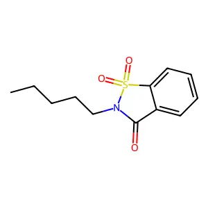 1,1-dioxo-2-pentyl-1,2-benzothiazol-3-one structure