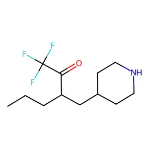 1,1,1-trifluoro-3-(piperidin-4-ylmethyl)hexan-2-one structure