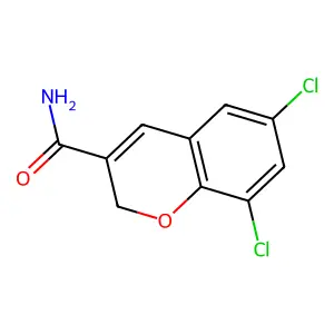 6,8-dichloro-2H-chromene-3-carboxamide structure