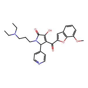 1-[3-(diethylamino)propyl]-4-hydroxy-3-(7-methoxy-1-benzofuran-2-carbonyl)-2-pyridin-4-yl-2H-pyrrol-5-one structure