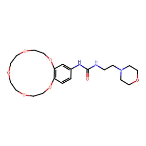 1-(2-morpholin-4-ylethyl)-3-(2,5,8,11,14-pentaoxabicyclo[13.4.0]nonadeca-1(15),16,18-trien-17-yl)urea structure