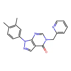 1-(3,4-dimethylphenyl)-5-(pyridin-2-ylmethyl)pyrazolo[5,4-d]pyrimidin-4-one structure