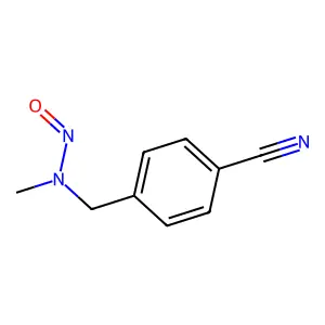 N-[(4-cyanophenyl)methyl]-N-methylnitrous amide structure