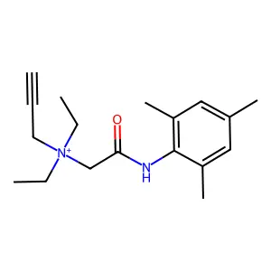 diethyl-[2-oxo-2-(2,4,6-trimethylanilino)ethyl]-prop-2-ynylazanium structure