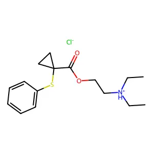 diethyl-[2-(1-phenylsulfanylcyclopropanecarbonyl)oxyethyl]azanium chloride structure