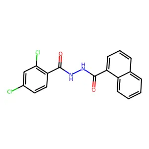 N'-(2,4-dichlorobenzoyl)naphthalene-1-carbohydrazide structure