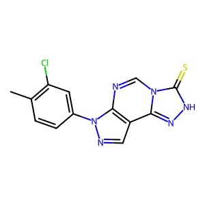 10-(3-chloro-4-methylphenyl)-3,4,6,8,10,11-hexazatricyclo[7.3.0.02,6]dodeca-1(9),2,7,11-tetraene-5-thione structure