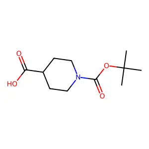 1-[(2-methylpropan-2-yl)oxycarbonyl]piperidine-4-carboxylic acid structure