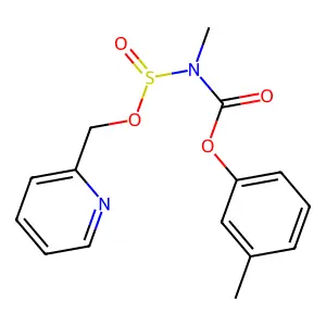 Methyl((2-pyridinylmethoxy)sulfinyl)carbamic acid 3-methylphenyl ester structure