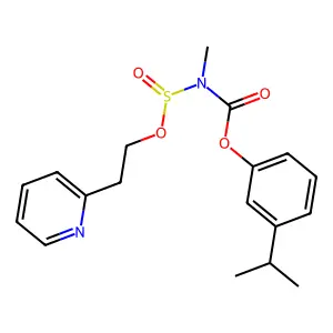 (3-propan-2-ylphenyl) N-methyl-N-(2-pyridin-2-ylethoxysulfinyl)carbamate structure