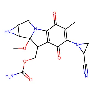[11-(2-cyanoaziridin-1-yl)-7-methoxy-12-methyl-10,13-dioxo-2,5-diazatetracyclo[7.4.0.02,7.04,6]trideca-1(9),11-dien-8-yl]methyl carbamate structure