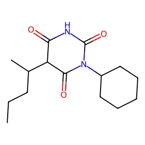 1-cyclohexyl-5-pentan-2-yl-1,3-diazinane-2,4,6-trione structure