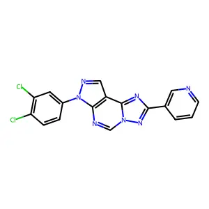 10-(3,4-dichlorophenyl)-4-pyridin-3-yl-3,5,6,8,10,11-hexazatricyclo[7.3.0.02,6]dodeca-1(9),2,4,7,11-pentaene structure
