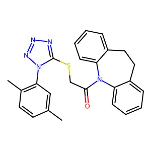 1-(10,11-Dihydro-5H-dibenz[b,f]azepin-5-yl)-2-[[1-(2,5-dimethylphenyl)-1H-tetrazol-5-yl]thio]ethanone structure