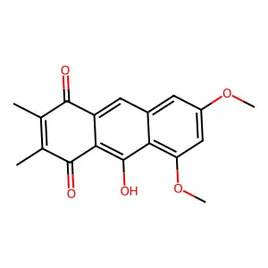 10-Hydroxy-5,7-dimethoxy-2,3-dimethyl-1,4-anthracenedione structure