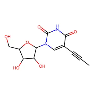 1-[(2R,3S,4S,5R)-3,4-dihydroxy-5-(hydroxymethyl)oxolan-2-yl]-5-prop-1-ynylpyrimidine-2,4-dione structure