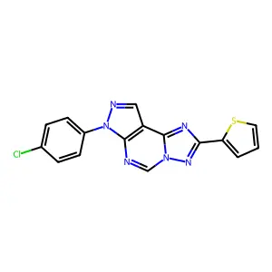 10-(4-chlorophenyl)-4-thiophen-2-yl-3,5,6,8,10,11-hexazatricyclo[7.3.0.02,6]dodeca-1(9),2,4,7,11-pentaene structure