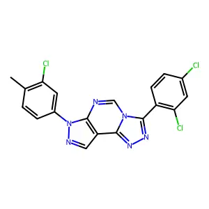 10-(3-chloro-4-methylphenyl)-5-(2,4-dichlorophenyl)-3,4,6,8,10,11-hexazatricyclo[7.3.0.02,6]dodeca-1(9),2,4,7,11-pentaene structure