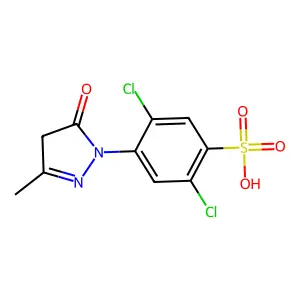 2,5-dichloro-4-(3-methyl-5-oxo-4H-pyrazol-1-yl)benzenesulfonic acid structure