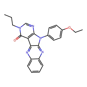 11-(4-ethoxyphenyl)-3-propyl-3,11-dihydro-4H-pyrimido[5',4':4,5]pyrrolo[2,3-b]quinoxalin-4-one structure