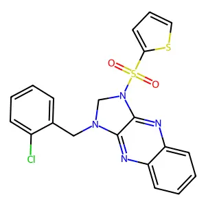 1-[(2-chlorophenyl)methyl]-3-thiophen-2-ylsulfonyl-2H-imidazo[4,5-b]quinoxaline structure