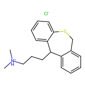 Hydrothiadene hydrochloride hemihydrate structure