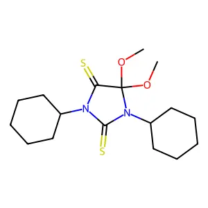 1,3-dicyclohexyl-5,5-dimethoxyimidazolidine-2,4-dithione structure