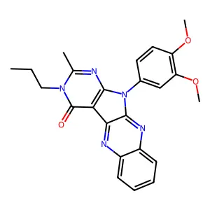 11-(3,4-dimethoxyphenyl)-2-methyl-3-propyl-3,11-dihydro-4H-pyrimido[5',4':4,5]pyrrolo[2,3-b]quinoxalin-4-one structure
