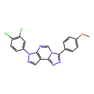 10-(3,4-dichlorophenyl)-5-(4-methoxyphenyl)-3,4,6,8,10,11-hexazatricyclo[7.3.0.02,6]dodeca-1(9),2,4,7,11-pentaene structure