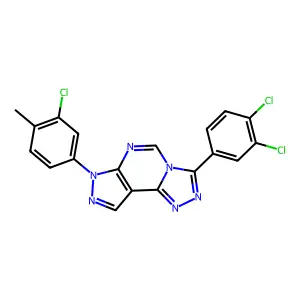 10-(3-chloro-4-methylphenyl)-5-(3,4-dichlorophenyl)-3,4,6,8,10,11-hexazatricyclo[7.3.0.02,6]dodeca-1(9),2,4,7,11-pentaene structure