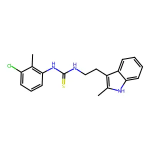 1-(3-chloro-2-methylphenyl)-3-[2-(2-methyl-1H-indol-3-yl)ethyl]thiourea structure