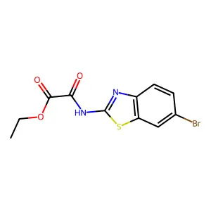 ((6-Bromo-2-benzothiazolyl)amino)oxoacetic acid ethyl ester structure