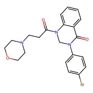 4(1H)-Quinazolinone, 2,3-dihydro-3-(p-bromophenyl)-1-(3-morpholinopropionyl)- structure