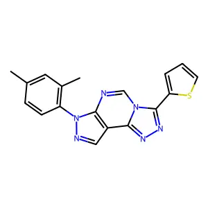 10-(2,4-dimethylphenyl)-5-thiophen-2-yl-3,4,6,8,10,11-hexazatricyclo[7.3.0.02,6]dodeca-1(9),2,4,7,11-pentaene structure