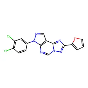 10-(3,4-dichlorophenyl)-4-(furan-2-yl)-3,5,6,8,10,11-hexazatricyclo[7.3.0.02,6]dodeca-1(9),2,4,7,11-pentaene structure