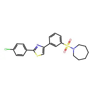 1-({3-[2-(4-chlorophenyl)-1,3-thiazol-4-yl]phenyl}sulfonyl)azepane structure