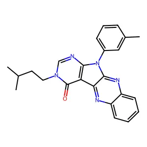 13-(3-methylbutyl)-17-(3-methylphenyl)-2,9,13,15,17-pentazatetracyclo[8.7.0.03,8.011,16]heptadeca-1,3,5,7,9,11(16),14-heptaen-12-one structure