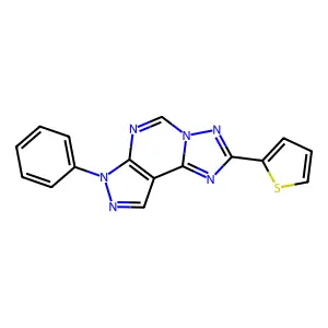 10-phenyl-4-thiophen-2-yl-3,5,6,8,10,11-hexazatricyclo[7.3.0.02,6]dodeca-1(9),2,4,7,11-pentaene structure