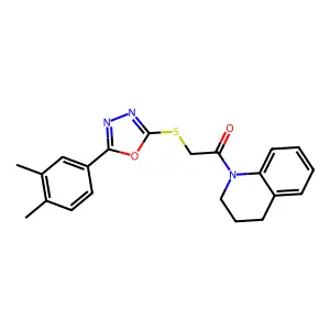 1-(3,4-dihydro-2H-quinolin-1-yl)-2-[[5-(3,4-dimethylphenyl)-1,3,4-oxadiazol-2-yl]sulfanyl]ethanone structure