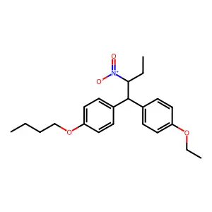 1-[1-(4-butoxyphenyl)-2-nitrobutyl]-4-ethoxybenzene structure
