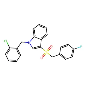 1-(2-chlorobenzyl)-3-((4-fluorobenzyl)sulfonyl)-1H-indole structure