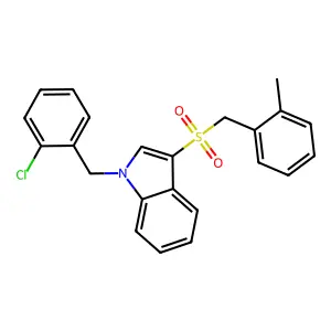 1-[(2-chlorophenyl)methyl]-3-[(2-methylphenyl)methylsulfonyl]indole structure